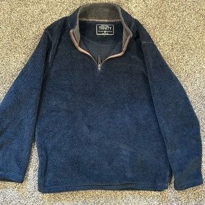 Trinity American Tradition 1/4 Zip Navy Casual Pullover Soft Fleece Men’s Large